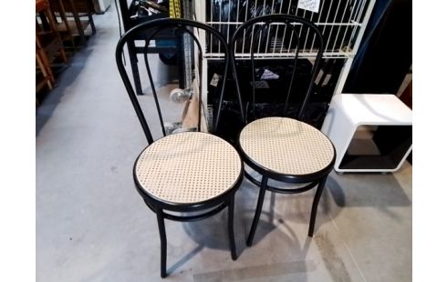 CHAISE BISTROT METAL ET CANNAGE PLASTIQUE