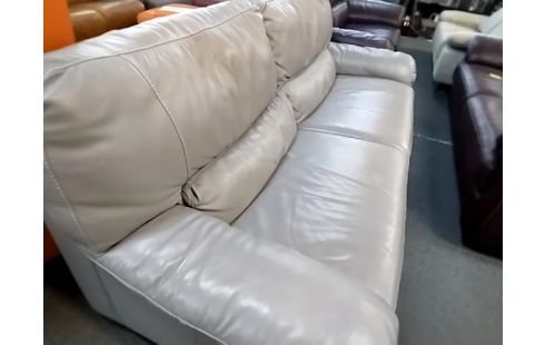 CANAPE EN CUIR GRIS 3 PLACES