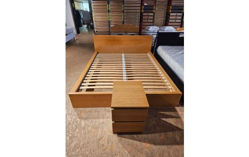 LIT DOUBLE IKEA + SOMMIERS + CHEVET