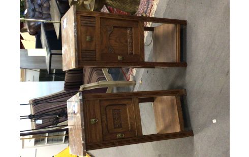 CHEVET CHÊNE MOYEN AVEC MARBRE