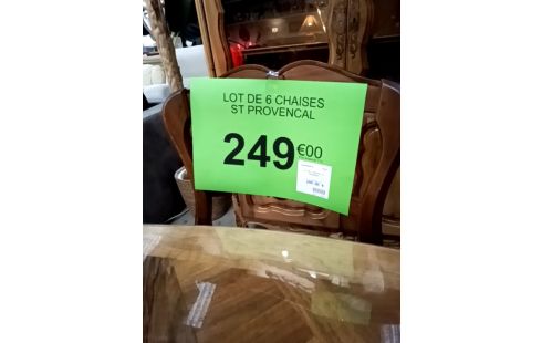 LOT DE 6 CHAISES ST PROVENCAL