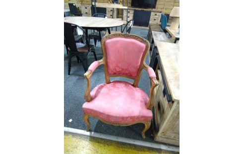 FAUTEUIL CABRIOLET STYLE LXV TISSU ROSE