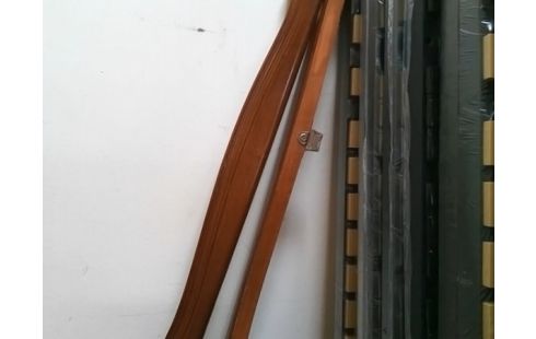 LIT BOIS TISSU ROUGE