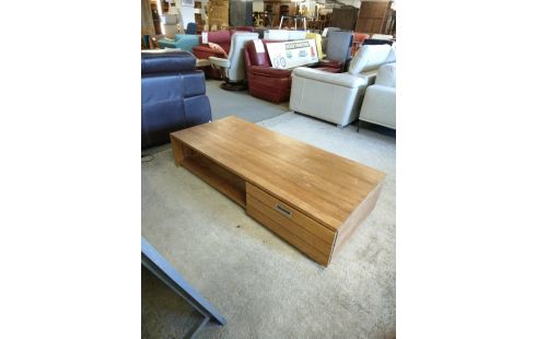 TABLE BASSE TECK 2 TIROIRS