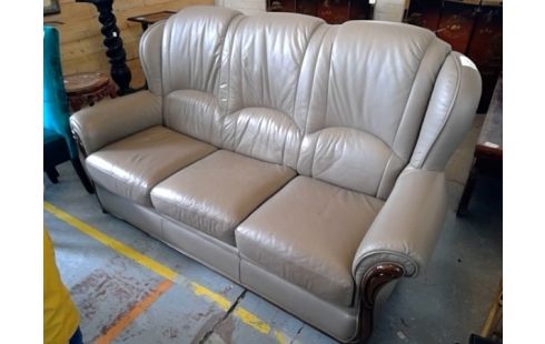 CUIR ET MERISIER 3 PLACES