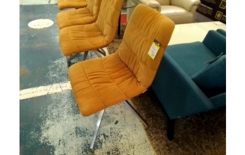 CHAISE XOOON TISSU ET CUIR ORANGE