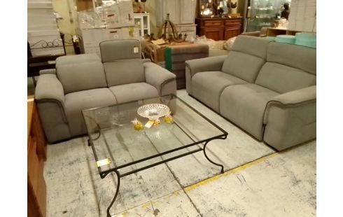 SALON 2+3 PLACES TISSU 2 RELAX ELECTRIQUES