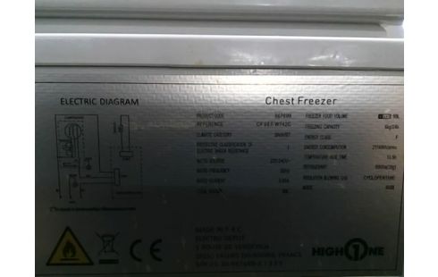 CONGELATEUR HIGH ONE 98L