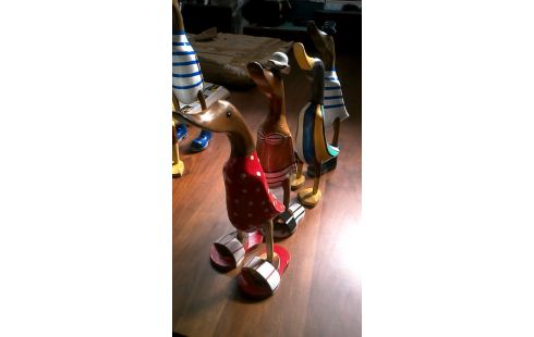 STATUE, , ENTE KLEINES MODELL TEAKHOLZ DAS STÜCK