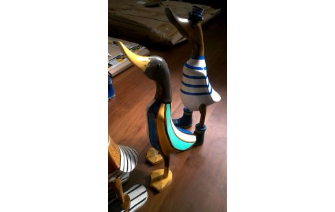 STATUE, , ENTE KLEINES MODELL TEAKHOLZ DAS STÜCK