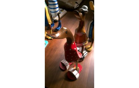 STATUE, , ENTE KLEINES MODELL TEAKHOLZ DAS STÜCK