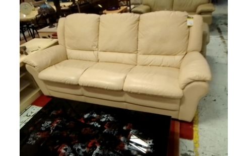 CANAPE EN CUIR BEIGE