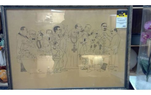 CARICATURE ULB FACULTE DE MEDECINE 1937