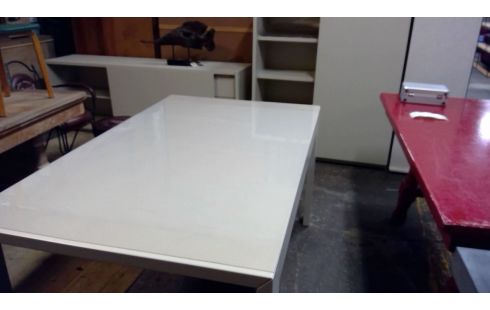 SALLE A MANGER TABLE+DRESSOIR+BAR VASTIAU GODEAU LAQUE MAT
