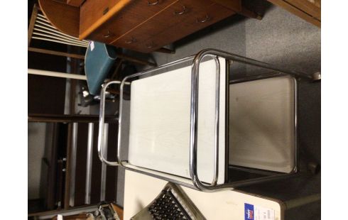 DESSERTE A ROULETTES FORMICA BLANCHE