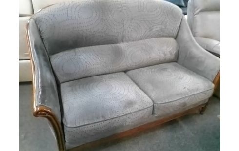 CANAPE 2P GRIS + 2 FAUTEUILS (QLQS TRACES D'USURE) BE)