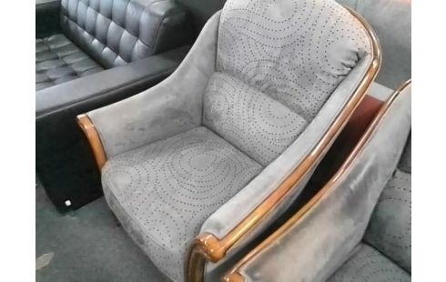 CANAPE 2P GRIS + 2 FAUTEUILS (QLQS TRACES D'USURE) BE)