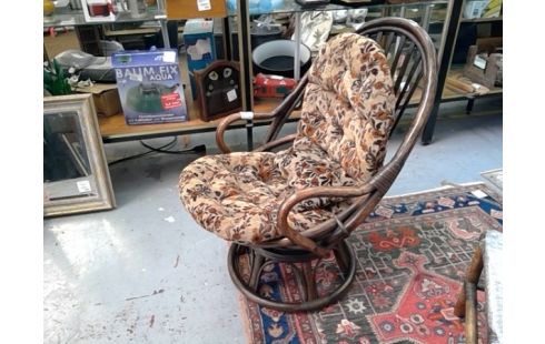 FAUTEUIL VINTAGE BAMBOU A PIVOT