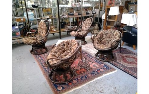 FAUTEUIL VINTAGE BAMBOU A PIVOT