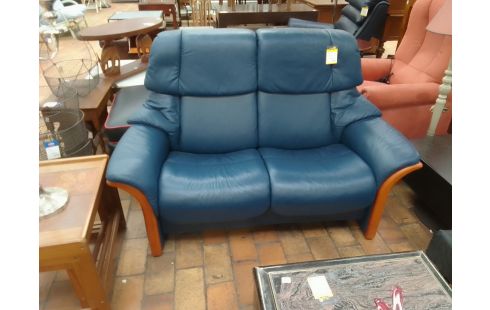 CANAPE RELAX STRESSLESS CUIR BLEU