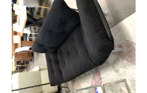 FAUTEUIL CLIC CLAC NOIR PIED INOX