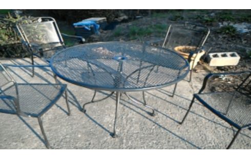 table de jardin+4chaises metal noir TABLE DE JARDIN