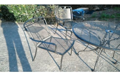 table de jardin+4chaises metal noir TABLE DE JARDIN