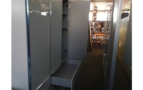 ARMOIRE 4 PORTES 4 TIROIRES ESTRA VERRE