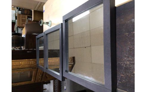 MIROIR MODERNE CARRÉ NOIR LOT DE 3