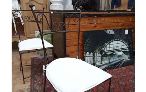 CHAISE FER FORGE LOT DE 8