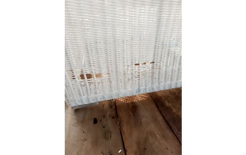 FAUTEUIL TRESSÉ BLANC EN L'ÉTAT