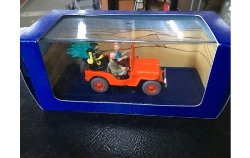 MINIATURE TINTIN LA JEEP ROUGE DE LA COUVERTURE DE AU PAYS DE L OR NOIR