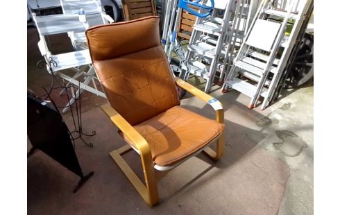 FAUTEUIL POANG IKEA CUIR MARRON