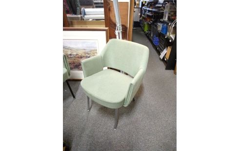 FAUTEUIL ANNEES 60 TISSU VERT