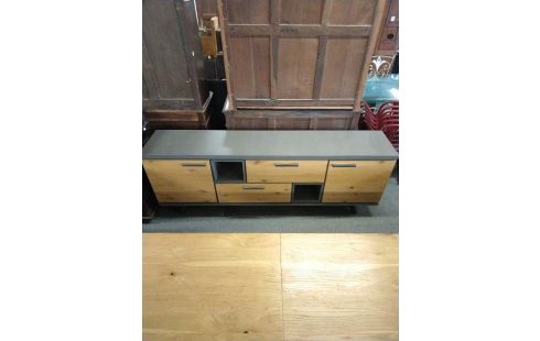 ENFILADE CHENE METAL BROSSE