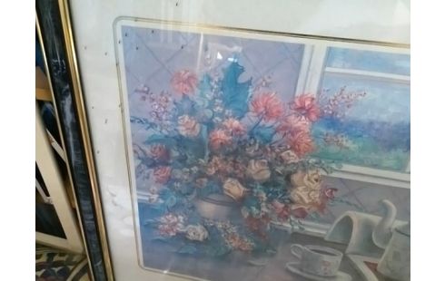 CADRE FLEURS AVEC CAFE