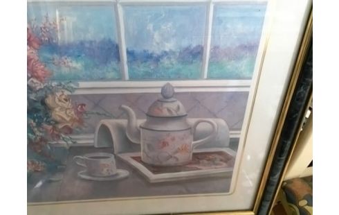 CADRE FLEURS AVEC CAFE