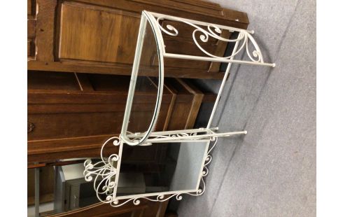 CONSOLE METAL BLANC + MIROIR