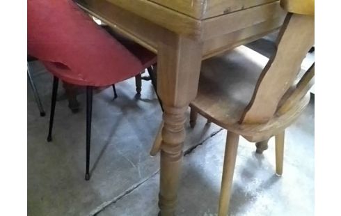 TABLE DE CUISINE BOIS AVEC ALLONGES 70X100