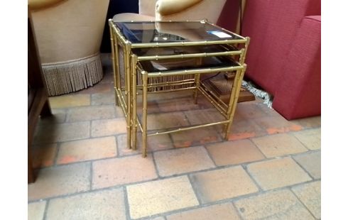 TABLES GIGOGNES VITREES ST.BAMBOU DORE