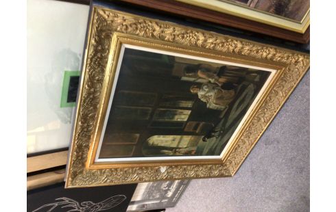 PEINTURE CADRE DORÉ STYLE 18ÈME