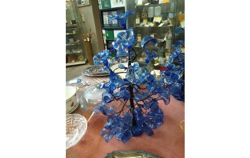 GIRANDOLE VERRE BLEU LA PAIRE