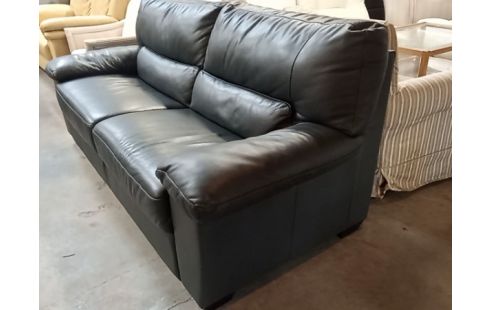 CANAPE CUIR GRIS 3 PLACES BELLE QUALITÉ