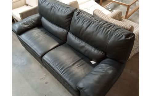 CANAPE CUIR GRIS 3 PLACES BELLE QUALITÉ