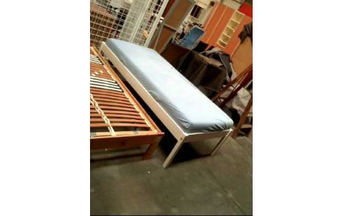 BETT HOLZ WEIß INKL. MATRATZE