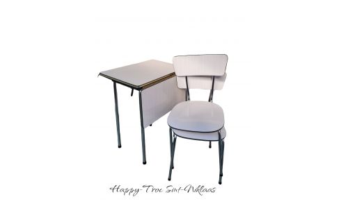 KEUKENTAFEL FORMICA MET 2 STOELEN VINTAGE