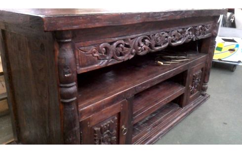 TV-MEUBEL MASSIEF TEAK OOSTERS 2 DEUREN