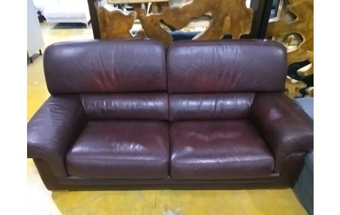 CANAPE CUIR BORDEAUX