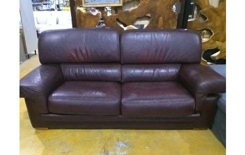 CANAPE CUIR BORDEAUX