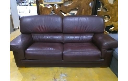 CANAPE CUIR BORDEAUX